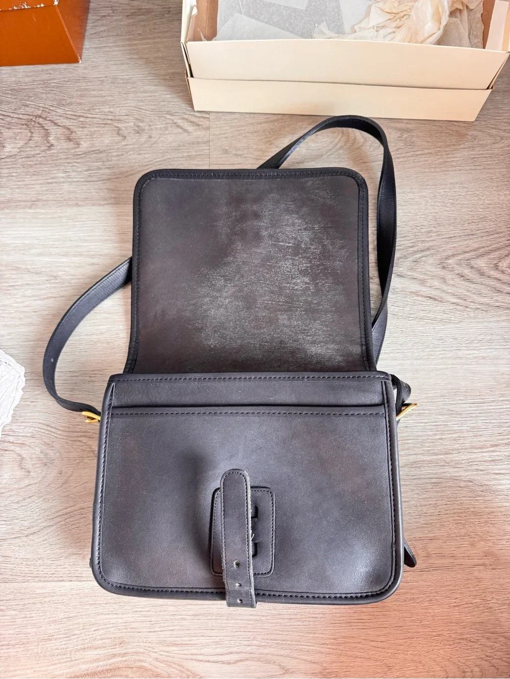 Coach structured leather